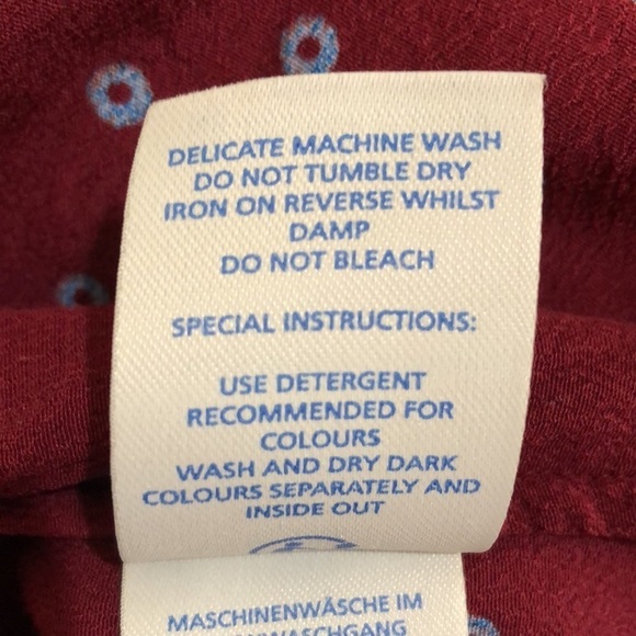 Boden Blouse Size US 8R Red Retro Floral Print Button Up Top - Picture 8 of 11